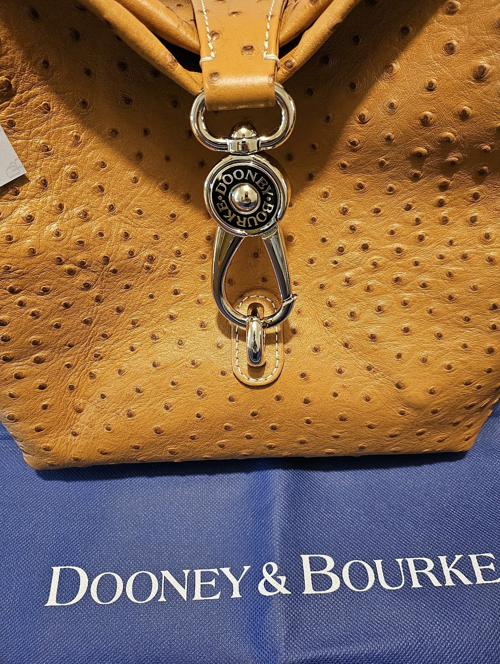 Dooney & Bourke Ostrich Logo Lock Hobo - Picture 9 of 11